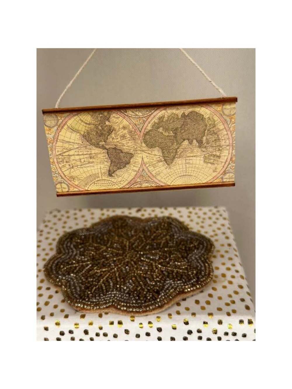 Dollhouse miniatures World Atlas & Cursed Mask
